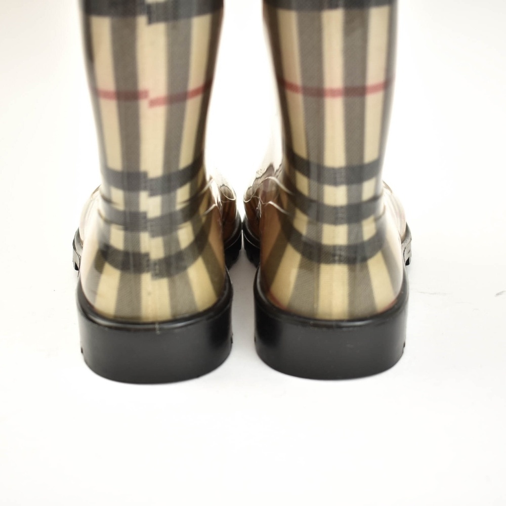 BURBERRY: Beige "Nova Check" Rain Boots - Picture 6 of 8